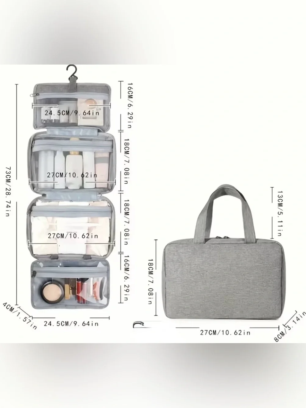 Pink Hanging Travel Organizer Toiletry Bag